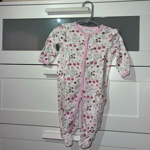 Charming Pink Floral Kids Footie